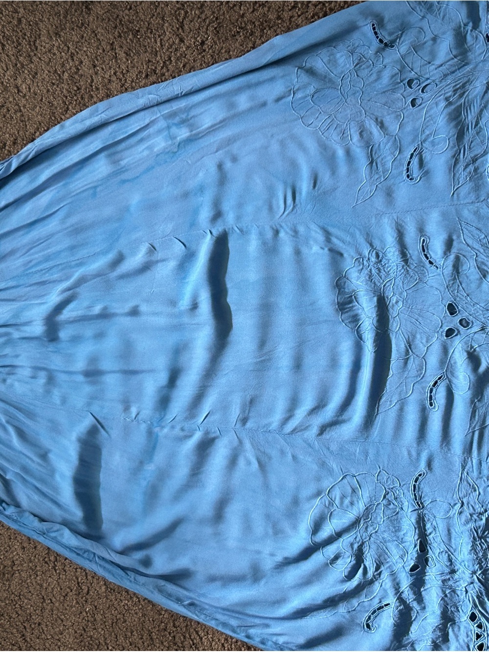 Powder Blue Elastic-Waist Skirt